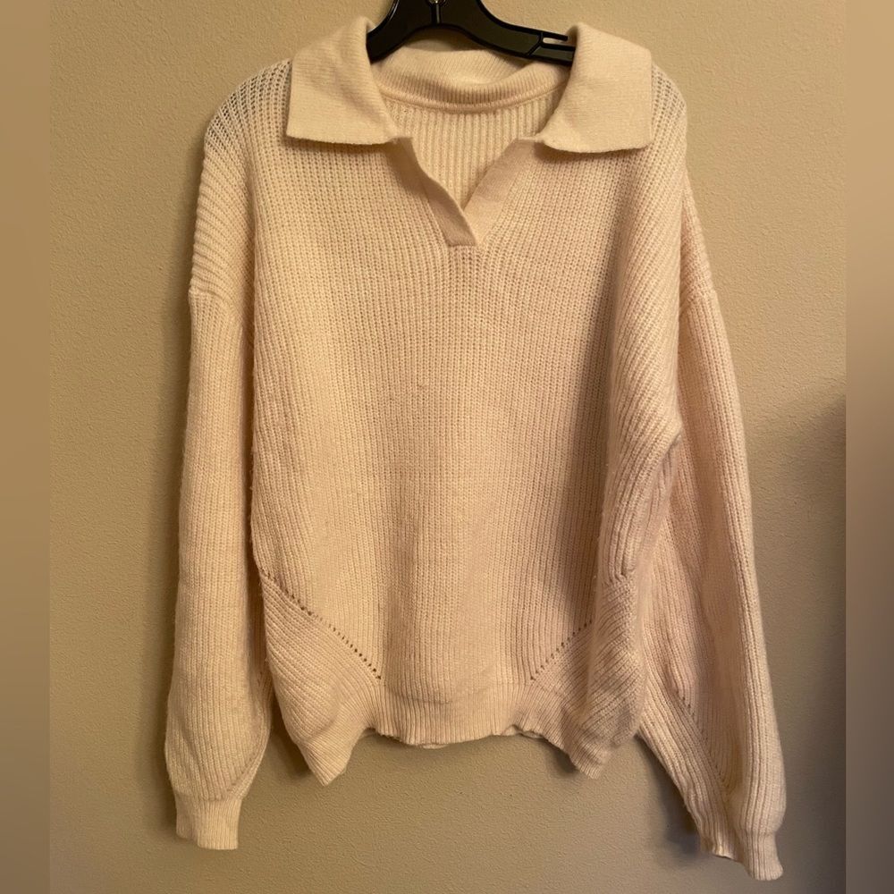 Cozy Johnny collar sweater 1X